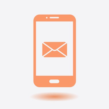 Akıllı telefon e- postası veya SMS simgesi. Mobil posta imzası simgesi.