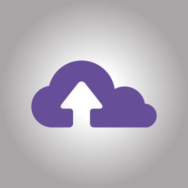 Bulut simgesinden yükleyin. Düğme yükleyin. Düz tasarım stili.