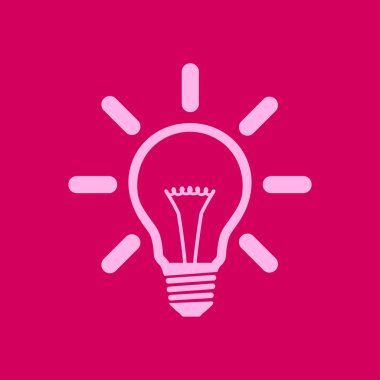 Işık lamba işareti simgesi. Fikir ampul simgesi.