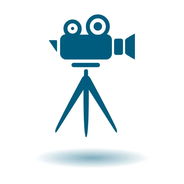 Cinema Camera Icon Flat Design Style Vector Eps — Stock Vector