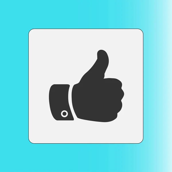 Icon Hand Finger Sign Thumb Symbol Flat Design Style — Stock Vector