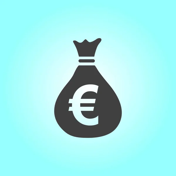 Icono Bolsa Dinero Euro Eur Símbolo Moneda Estilo Diseño Plano — Archivo Imágenes Vectoriales