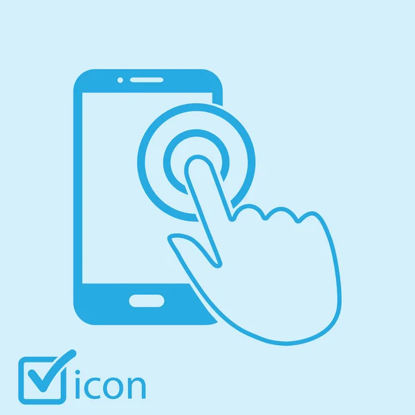 Pantalla Táctil Icono Signo Teléfono Inteligente Mano Símbolo Puntero Estilo — Archivo Imágenes Vectoriales