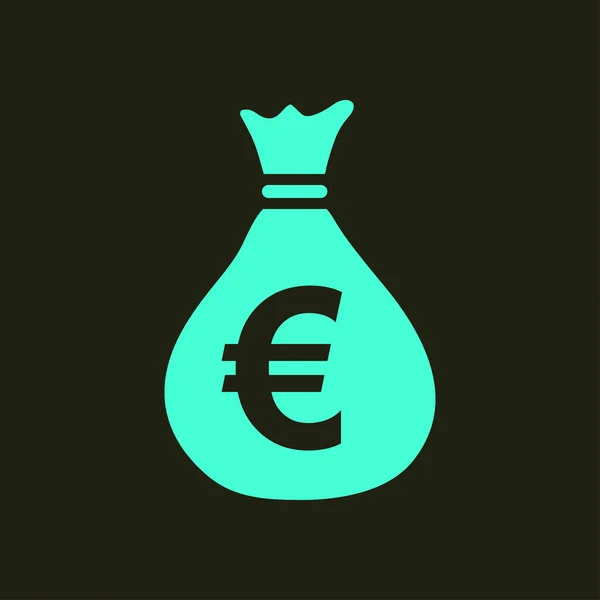 Ikona Tašky Euro Symbol Měny Eur Plochý Design Eps — Stockový vektor