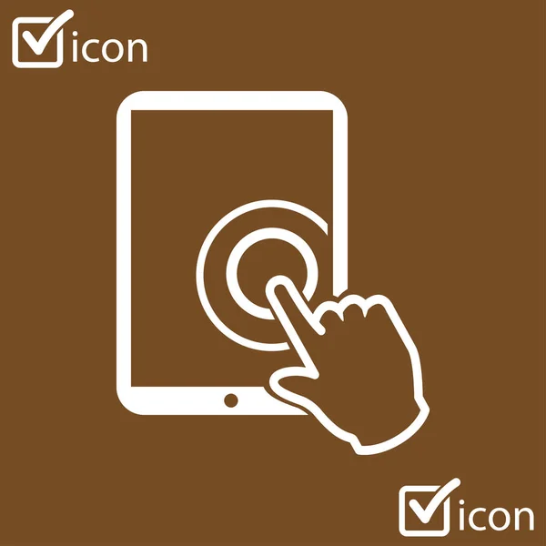 Touchscreen Tablet Sign Symbol Zeiger Symbol — Stockvektor
