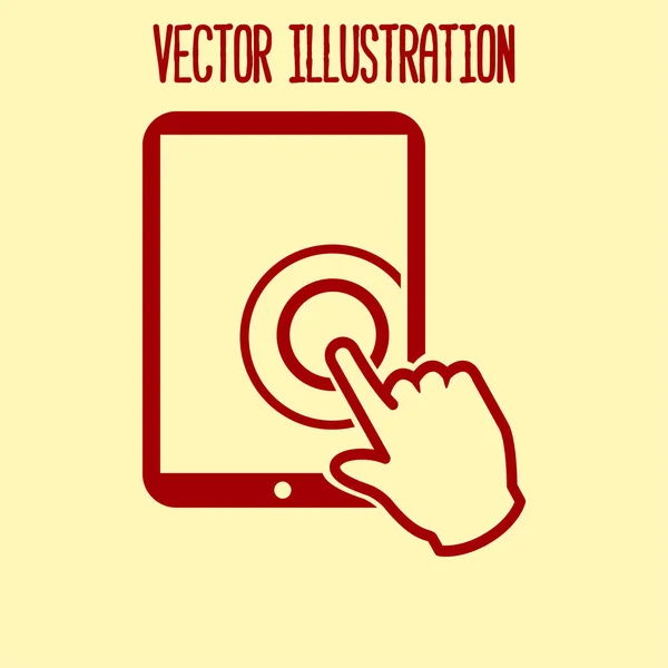 Écran Tactile Tablette Signe Icône Pointeur Main Symbole — Image vectorielle