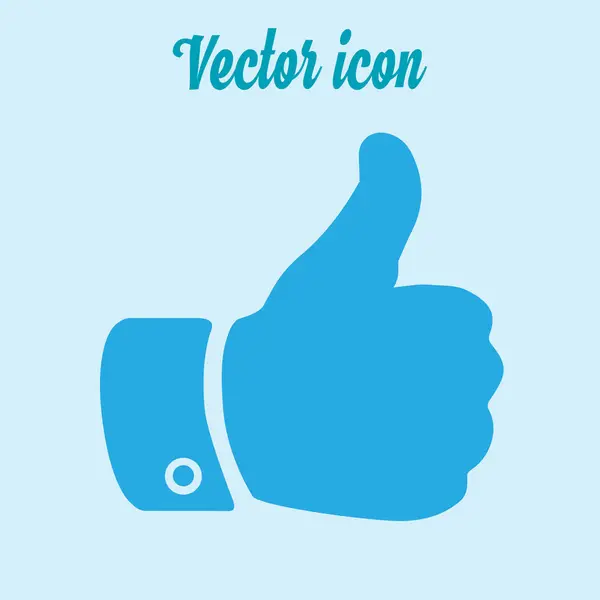 Icon Hand Finger Sign Thumb Symbol Flat Design Style — Stock Vector