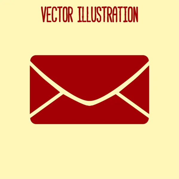 Platte Icoon Van Brief Postpictogram — Stockvector