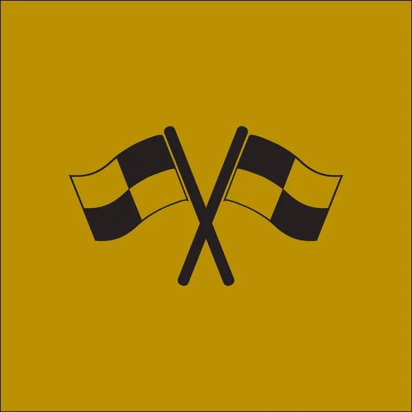 Ikon Bendera Simbol Penanda Lokasi Gaya Desain Datar - Stok Vektor