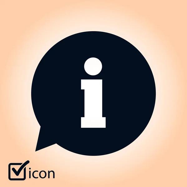 Icône Signe Information Info Bulle Discours Symbol Flat Design — Image vectorielle