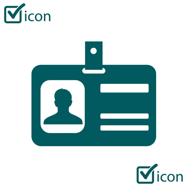 Identifikační Kartu Ikona Konference Účastníků Odznak Plochý Design Styl — Stockový vektor