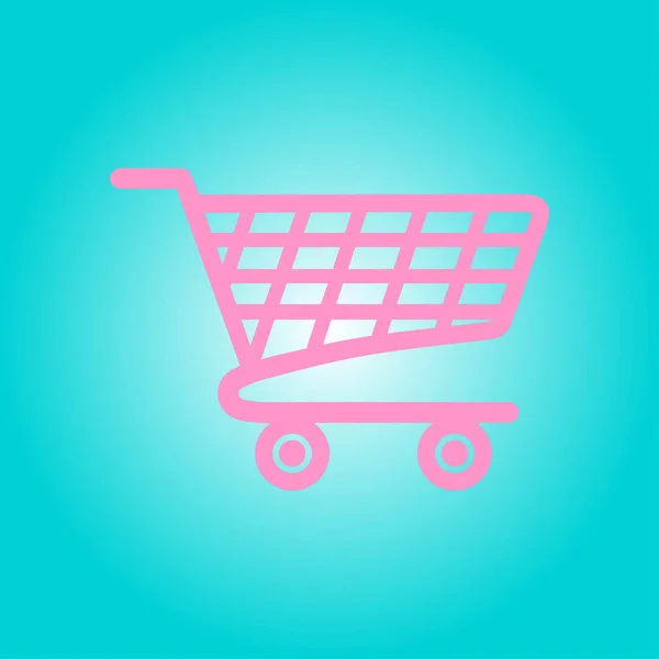 Icono Plano Carta Compras — Vector de stock