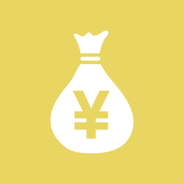 Icono Bolsa Dinero Yen Jpy Símbolo Burbuja Discurso Moneda Estilo — Vector de stock