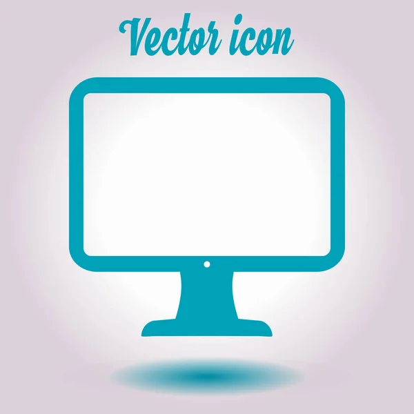 Icono Muestra Ordenador Símbolo Monitor Estilo Diseño Plano — Vector de stock