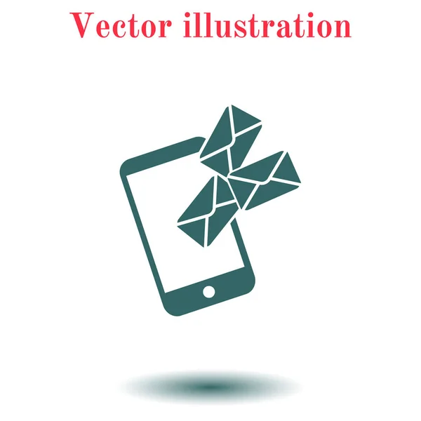 Älypuhelin Sähköposti Tai Sms Kuvake Matkapostin Tunnus Simbol — vektorikuva