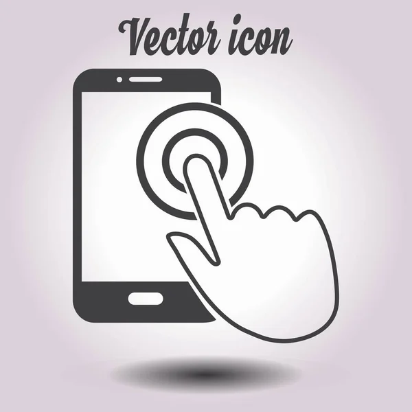 Pantalla Táctil Icono Signo Teléfono Inteligente Mano Símbolo Puntero Estilo — Vector de stock