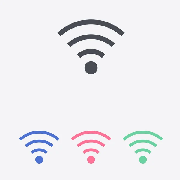 Simbolo Wifi Icona Della Rete Wireless Vettoriale Stile Design Piatto — Vettoriale Stock