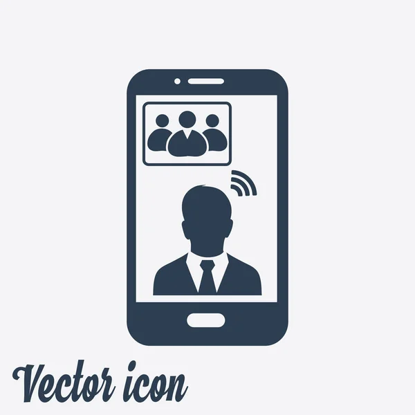 Conférence Ligne Smartphone Icône — Image vectorielle