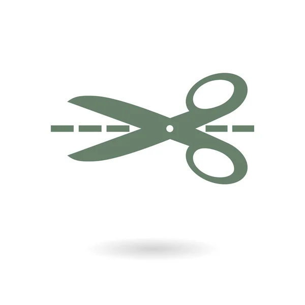 Scissors Cut Lines Icon — Stock Vector