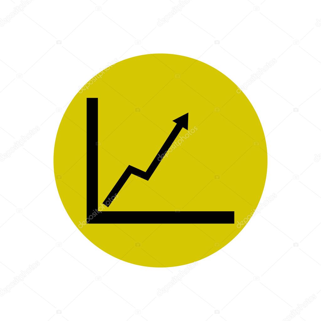Business graph. Flat icon of graph