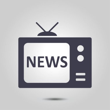 TV haber muhabiri. Düz tasarım stili. Vektör Eps 10. 