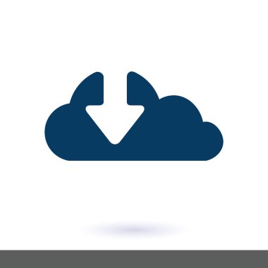 Bulut simgesinden indirin. Düğme yükleyin. Yük sembolü.