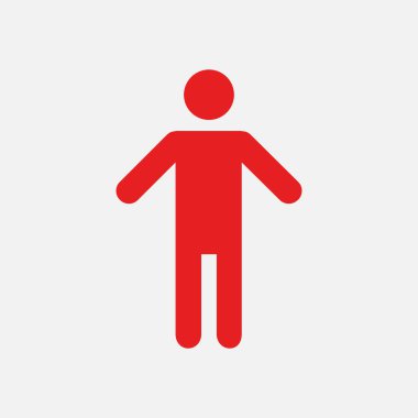 İnsan erkek işaret simgesi. Erkek Sembolü. Erkekler tuvaleti. Düz stil. EPS 10.