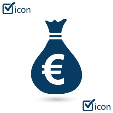 Euro para birimi simgesini EUR'dir. Düz tasarım stili. 