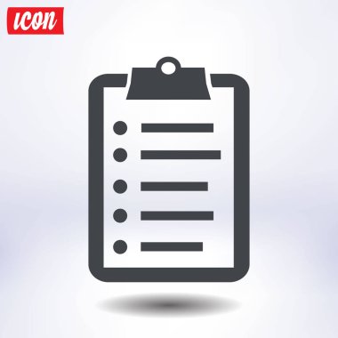 Listesi vektör simgesini denetleyin. Düz tasarım.