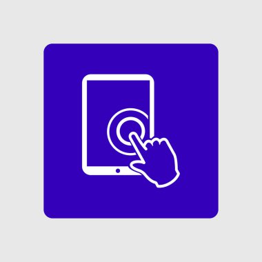 Değmek perde tablet Pc işareti simgesi. El işaretçi simgesi. 