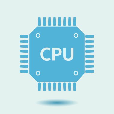 Devre kartı simgesi. Teknoloji düzeni kare simgesi. Düz tasarım stili.