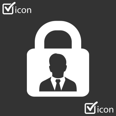 Kullanıcı oturum açma kimlik doğrulama simgesi. Düz tasarım stili. Vektör Eps10.