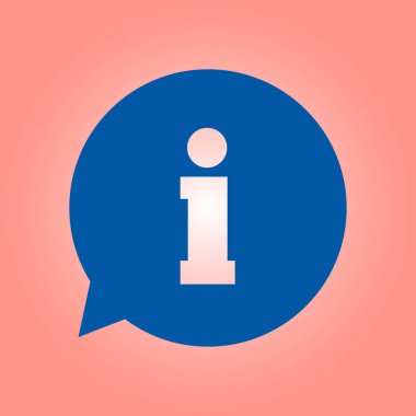 Bilgi işareti simgesi. Bilgi: konuşma balonu sembolü, vektör çizim 