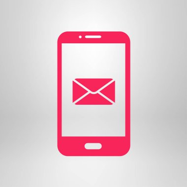 Akıllı telefon e- postası veya SMS simgesi. Mobil posta imzası simgesi.
