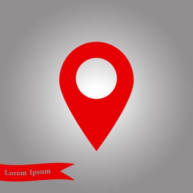 Harita işaretçi simgesi. GPS konumu sembolü. Düz tasarım stili. Vektör Eps 10.