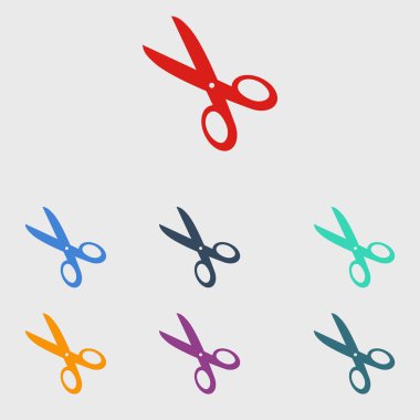 Makas simgesi. Mark burayı kes. Düz tasarım.