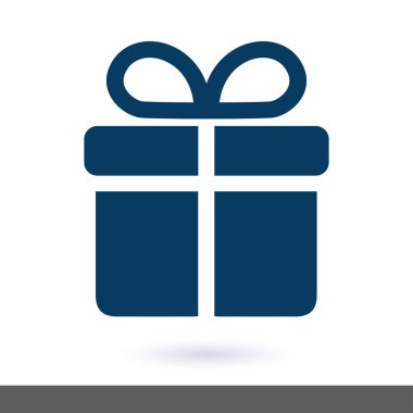 Hediye kutusu simgesi. İllüstrasyon 