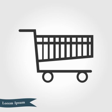 grafik alışveriş düz simgesi