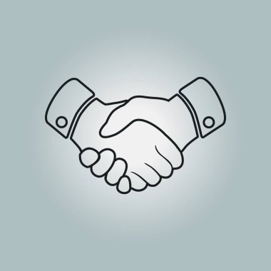 El sıkışma işareti simgesi. Başarılı iş sembolü. Düz tasarım stili.