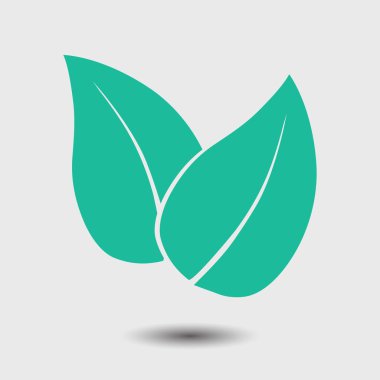 Yaprak simgesi. Taze doğal ürün simgesi. Organik ürün işareti. Düz tasarım stili.