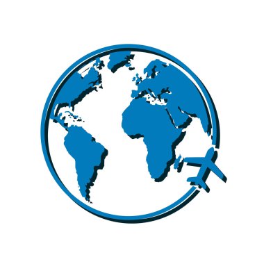 Uçak ikonu yolculuğu. Dünyayı dolaş..