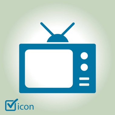 TV simgesi. Düz tasarım stili. Vektör Eps 10. 