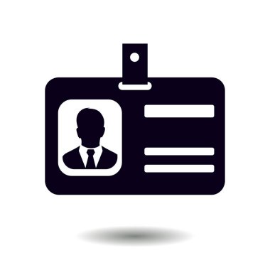 Kimlik kartı simgesi. Düz tasarım stili. EPS 10.