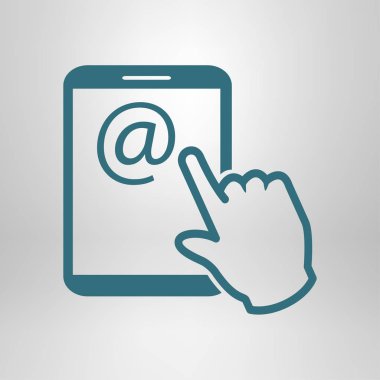 Değmek perde tablet Pc işareti simgesi. El işaretçi simgesi. Posta ekran Tablet PC.