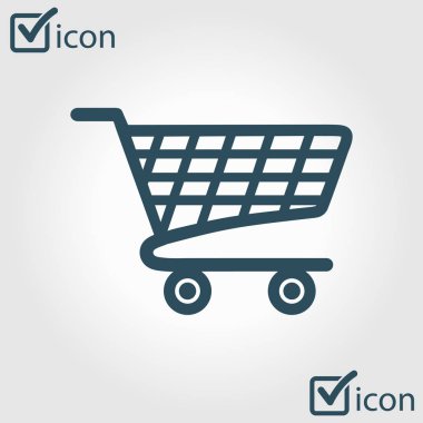 Grafik alışveriş düz simgesi. Bir ürünü Sepete Ekle.