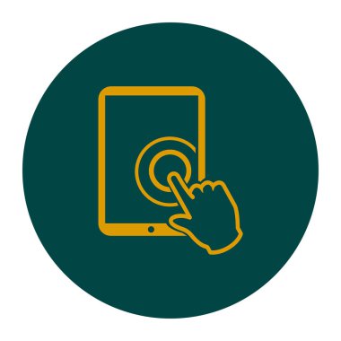 Değmek perde tablet Pc işareti simgesi. El işaretçi simgesi. 