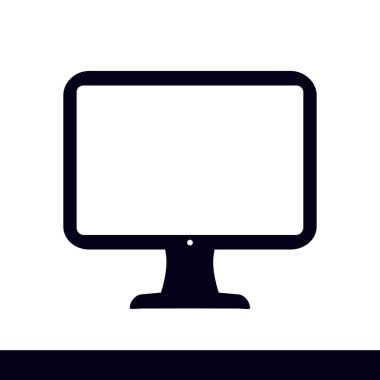 bilgisayar ekran işareti simgesi. Monitör simgesi. Düz tasarım stili.