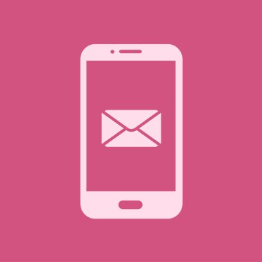 Akıllı telefon e- postası veya SMS simgesi. Mobil posta imzası simgesi.