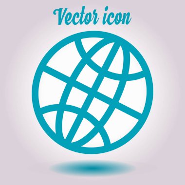 Küre simgesi. Düz tasarım.