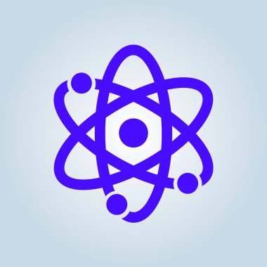 Atom işareti simbol. Atom parçası simgesi.